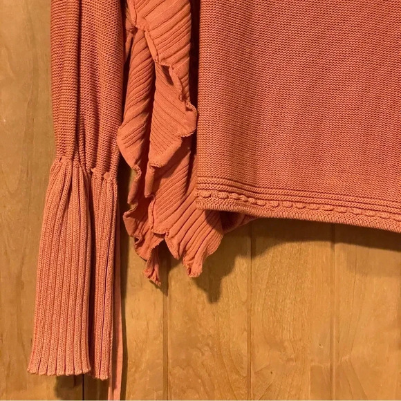 NWT Rebecca Taylor Pointelle Quilt Pullover Sweater Terra Orange M - Picture 6 of 9